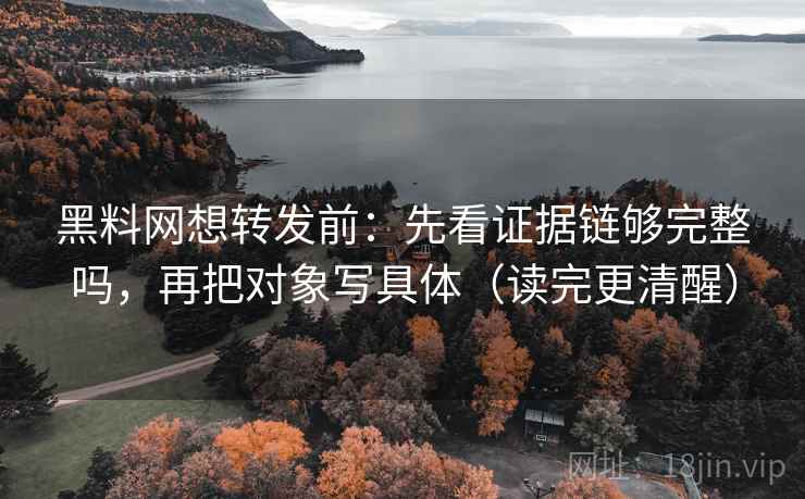 黑料网想转发前：先看证据链够完整吗，再把对象写具体（读完更清醒）  第2张