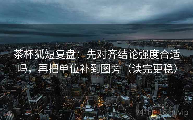 茶杯狐短复盘:先对齐结论强度合适吗,再把单位补到图旁(读完更稳) 第2张 茶杯狐短复盘:先对齐结论强度合适吗,再把单位补到图旁(读完更稳) 第2张