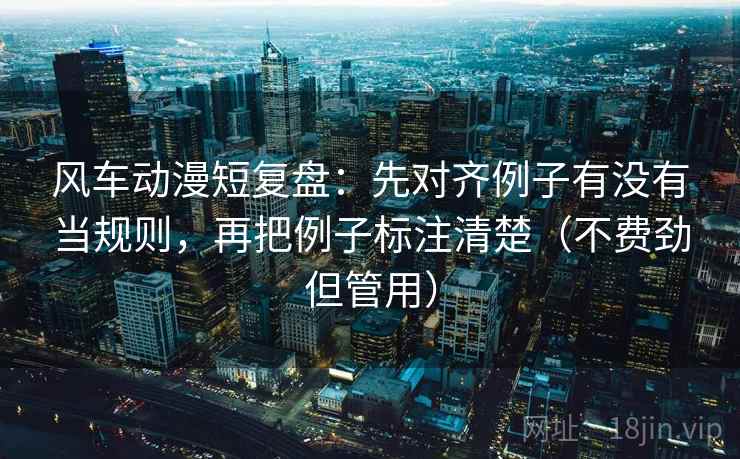 风车动漫短复盘：先对齐例子有没有当规则，再把例子标注清楚（不费劲但管用）  第2张
